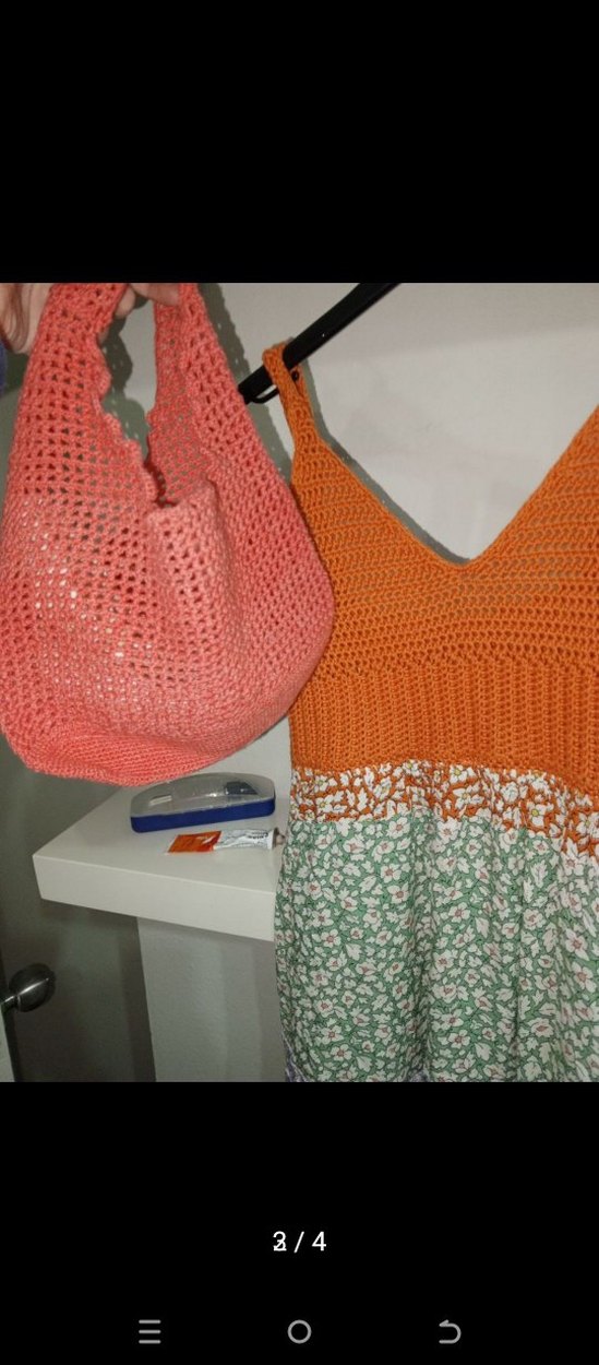 Bohem Çok Renkli Örgü Uzun Elbise - Görsel 3