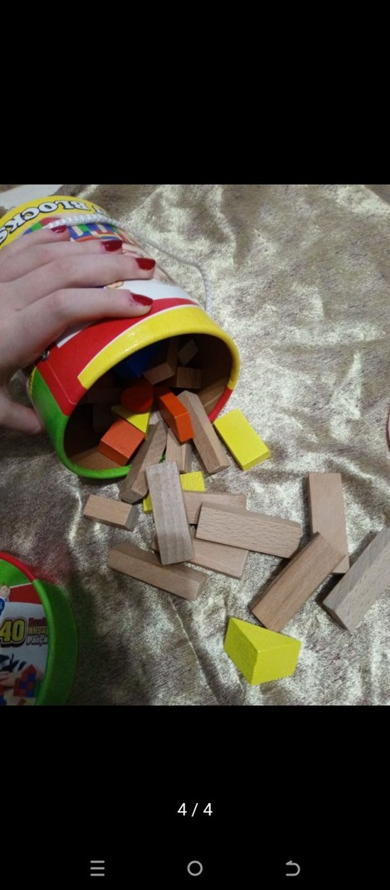 40 Parça Renkli Ahşap Blok Seti - Görsel 4