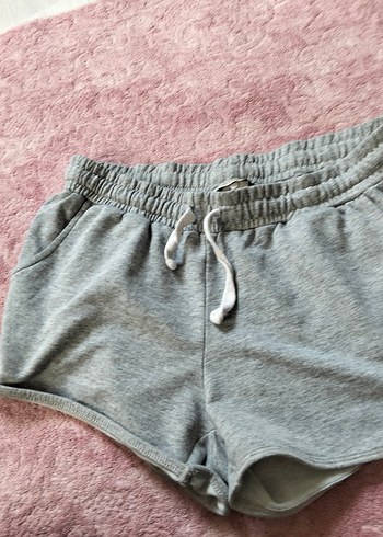 H&M Gri Kadın Mini Pamuklu Şort