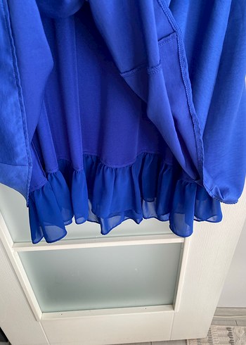 Parlak Mavi Midi Abiye Elbise - Görsel 2