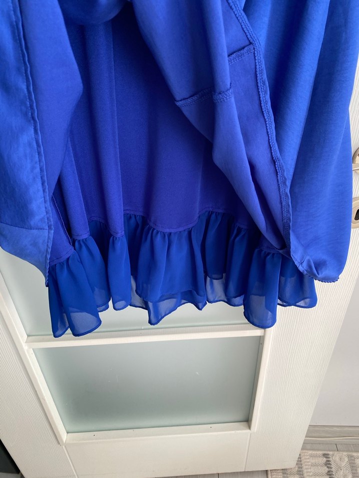 Parlak Mavi Midi Abiye Elbise - Görsel 2