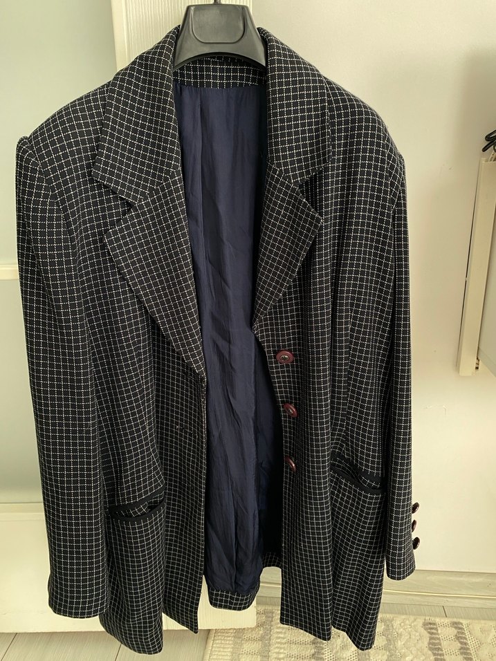 Lacivert kadın blazer ceket - Görsel 3