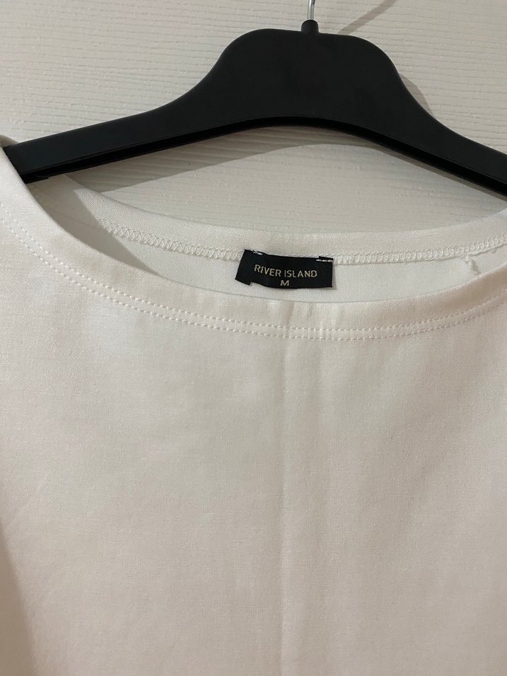 Kadın Beyaz drapeli Kollu Bluz - Görsel 2