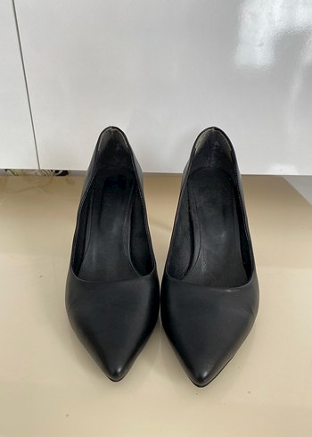 Siyah Minimalist Stiletto Topuklu Kadın Ayakkabı - Görsel 2