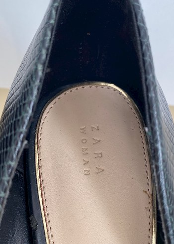 Siyah Yılan Desenli Stiletto Topuklu Kadın Ayakkabı - Görsel 4