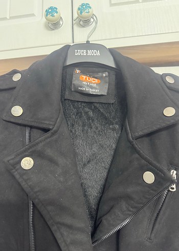 s Beden siyah Renk Siyah Süet Biker erkek Ceket