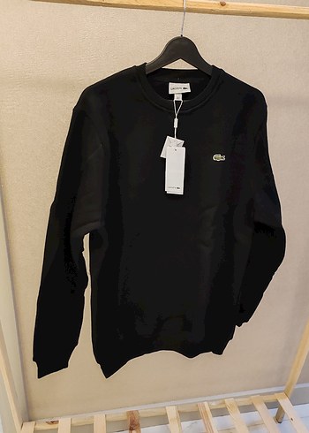 Lacoste LACOSTE Siyah Erkek Sweatshirt, Bisiklet Yaka, Rahat Kesim