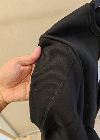m Beden Siyah Erkek Sweatshirt, Bisiklet Yaka, Rahat Kesim