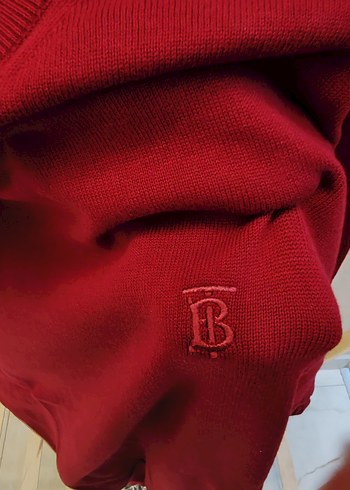 l Beden Bordo Erkek Triko Bisiklet Yaka Sweatshirt