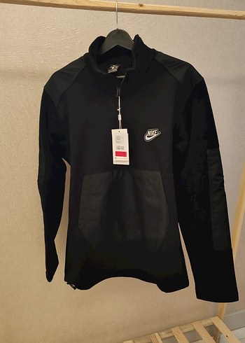 Nike Siyah Yarım Yaka Erkek Sweatshirt