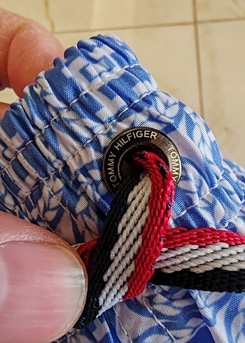 Mavi Bağcıklı Erkek Deniz Şortu - Görsel 4