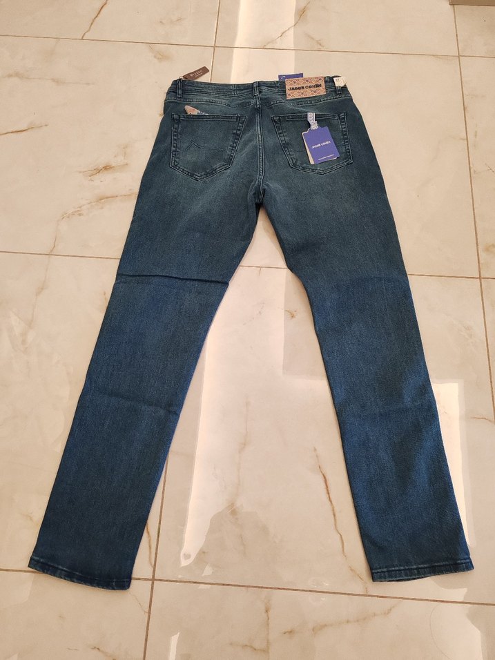 Erkek Koyu Mavi Kemerli Regular Fit Kot Pantolon - Görsel 5