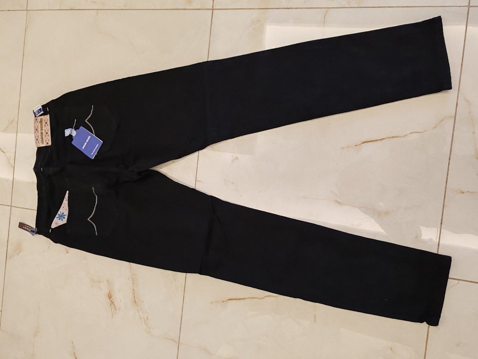 Koyu Siyah Baskılı Erkek Kot Pantolon - Görsel 5