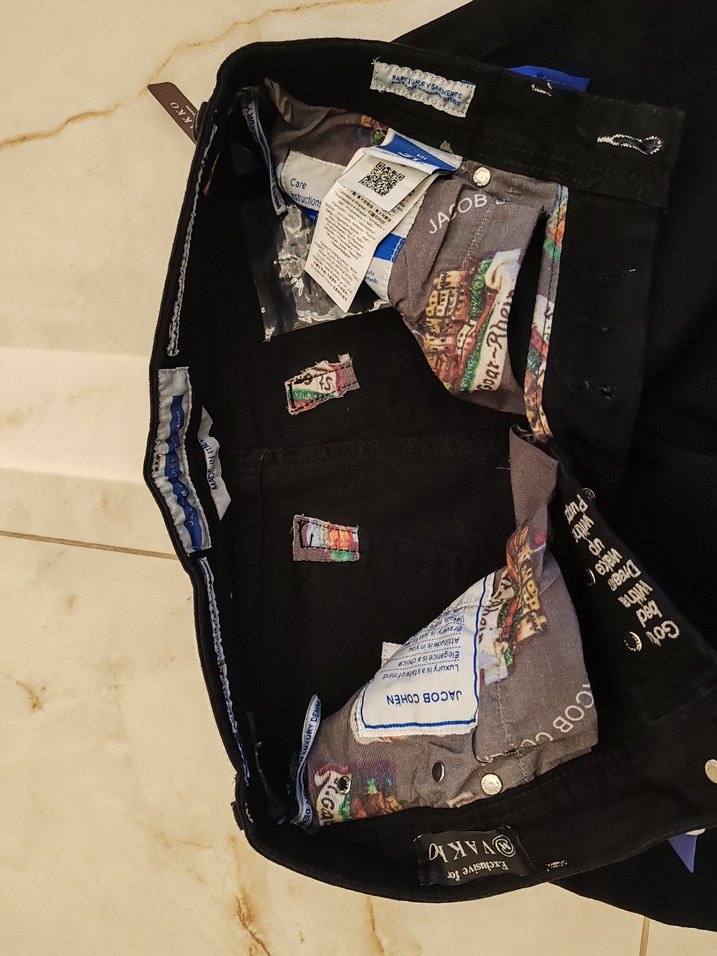 Koyu Siyah Baskılı Erkek Kot Pantolon - Görsel 2