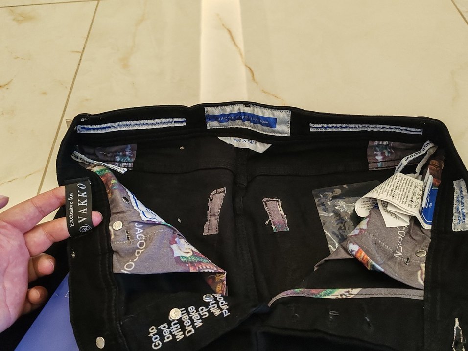 Koyu Siyah Baskılı Erkek Kot Pantolon - Görsel 4