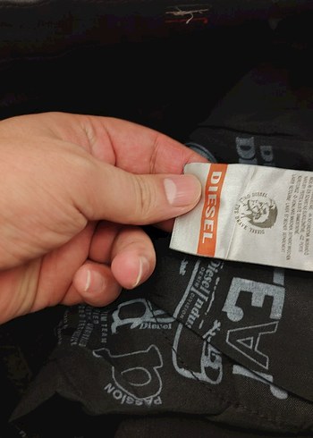 Erkek Siyah Baskılı Kot Pantolon - Görsel 4