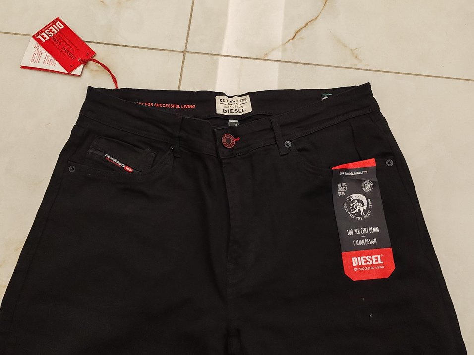 Erkek Siyah Baskılı Kot Pantolon - Görsel 2