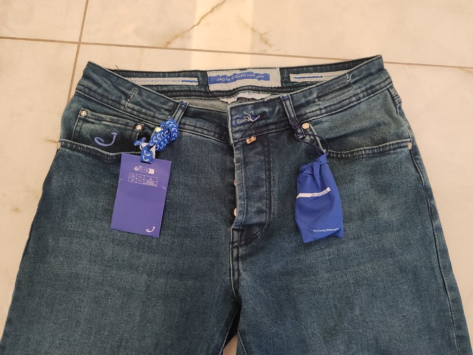 Düğmeli Koyu Mavi Erkek Denim Pantolon - Görsel 3