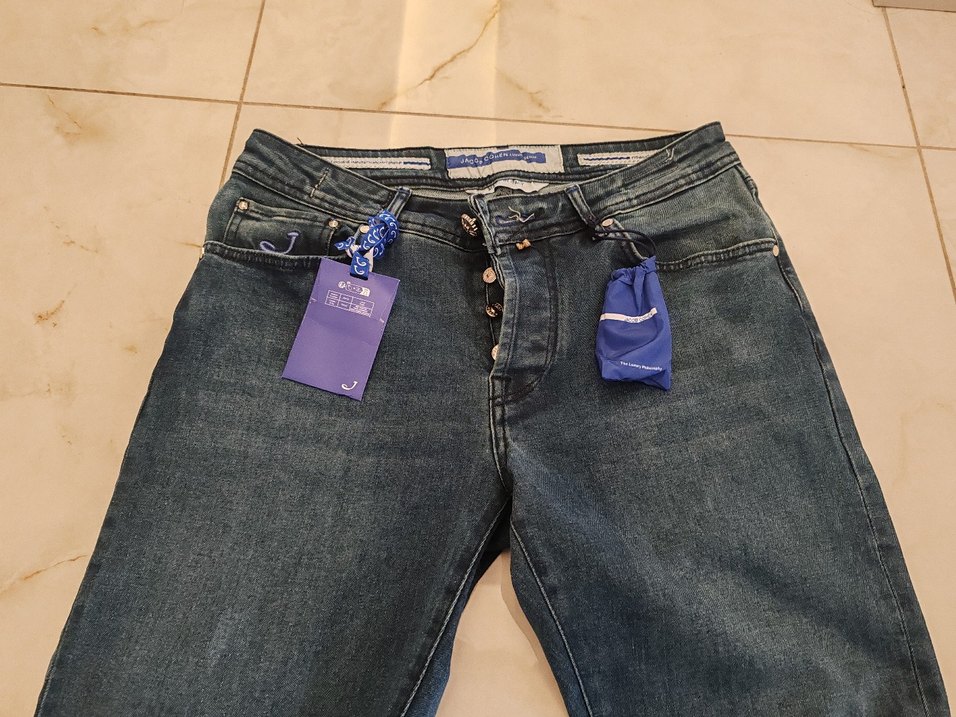Düğmeli Koyu Mavi Erkek Denim Pantolon - Görsel 2