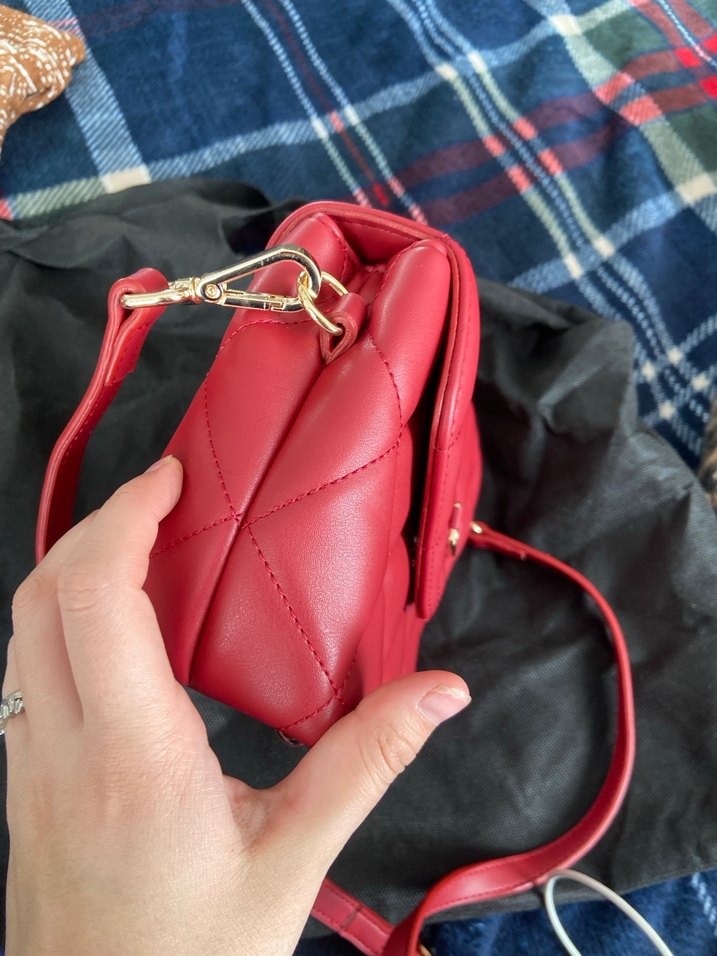 Kırmızı Deri Kadın Çanta Fermuarlı - Görsel 2