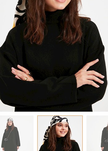 Kadın Uzun Siyah Triko Elbise - Görsel 3