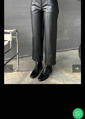 Siyah Yılan Desenli Deri Kemerli Pantolon - Görsel 3