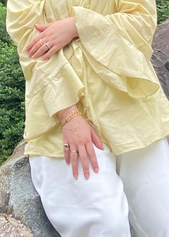 Sarı Fırfırlı  Bluz - Görsel 2