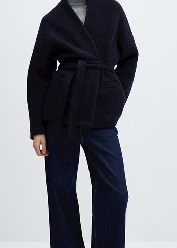 Kuşaklı Lacivert Ceket - Görsel 2