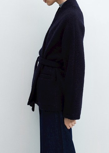 Kuşaklı Lacivert Ceket - Görsel 3