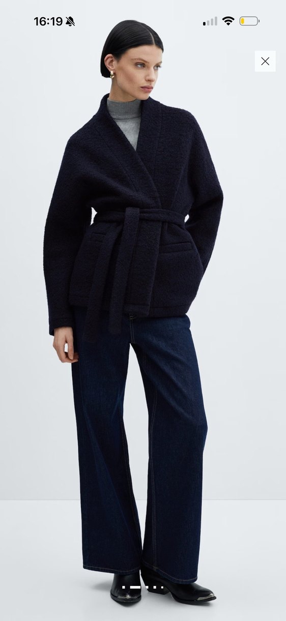 Kuşaklı Lacivert Ceket - Görsel 2