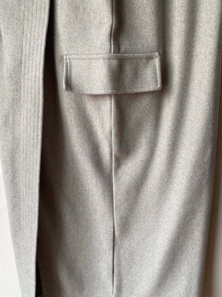 Gri Midi  Kemerli Etek - Görsel 4