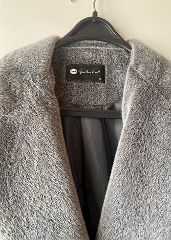 Gri uzun kaşmir dokulu uzun kaban - Görsel 2