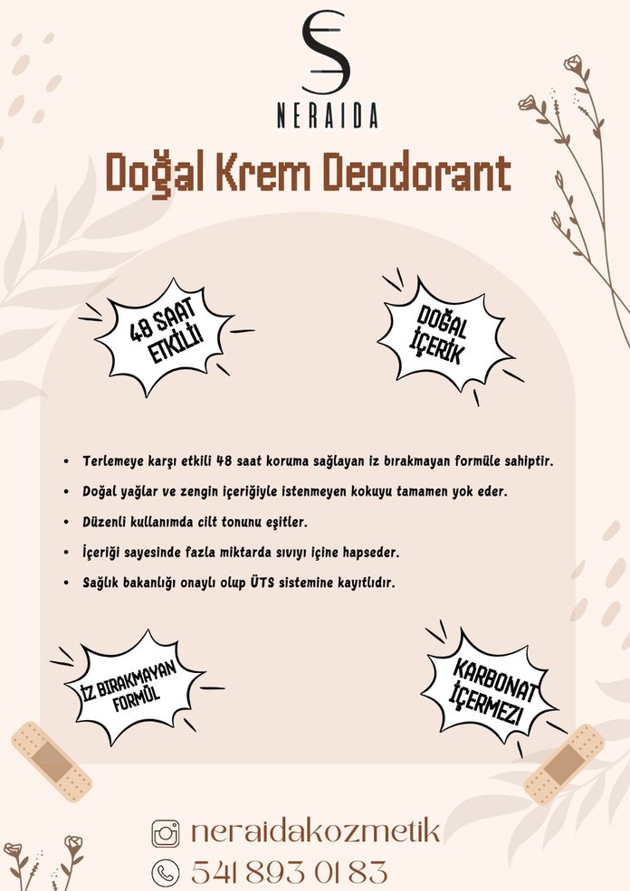 Neraida %100 Doğal Krem Deodorant - Görsel 3