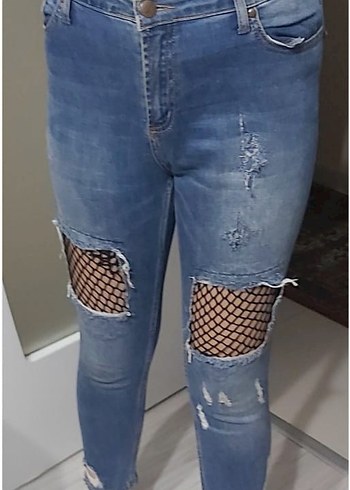 Kadın Mavi Kot Pantolon - Görsel 2