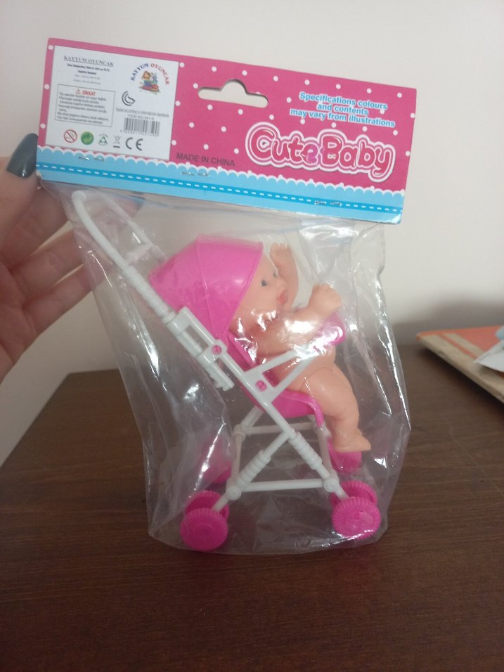 Pembe Mini Bebek ve Puset Oyuncak - Görsel 2