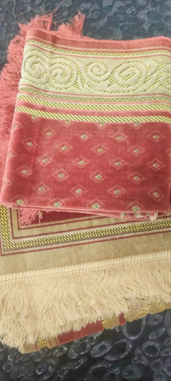 2 adet Pembe İşlemeli püsküllü Geleneksel seccade - Görsel 2