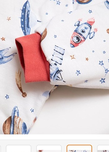 Bebek Beyaz astronot Uzun Kollu uyku Tulumu - Görsel 5