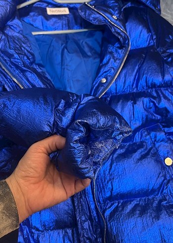 Parlak Neon Kar Kayak Puffy şişme mont - Görsel 3