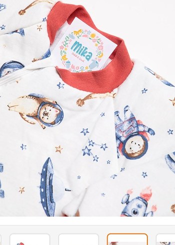 Astronot Bebek Uyku Tulumu, Fermuarlı, Uzun Kollu - Görsel 5