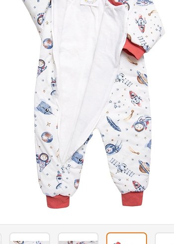 Astronot Bebek Uyku Tulumu, Fermuarlı, Uzun Kollu - Görsel 3