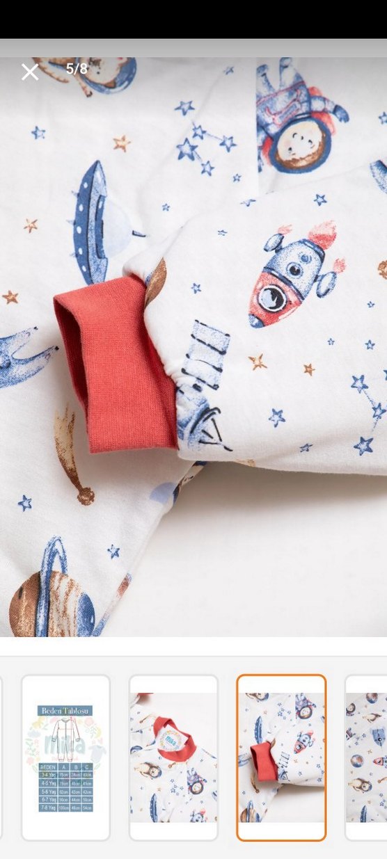 Astronot Bebek Uyku Tulumu, Fermuarlı, Uzun Kollu - Görsel 4