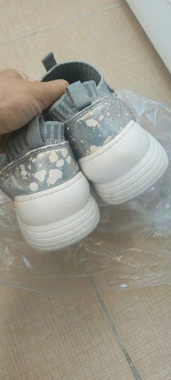 İnci Gri simli Kadın Spor Ayakkabı Topuklu - Görsel 3