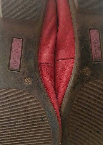 Bambi Fiyonku Gerçek Deri Kırmızı babet - Görsel 6