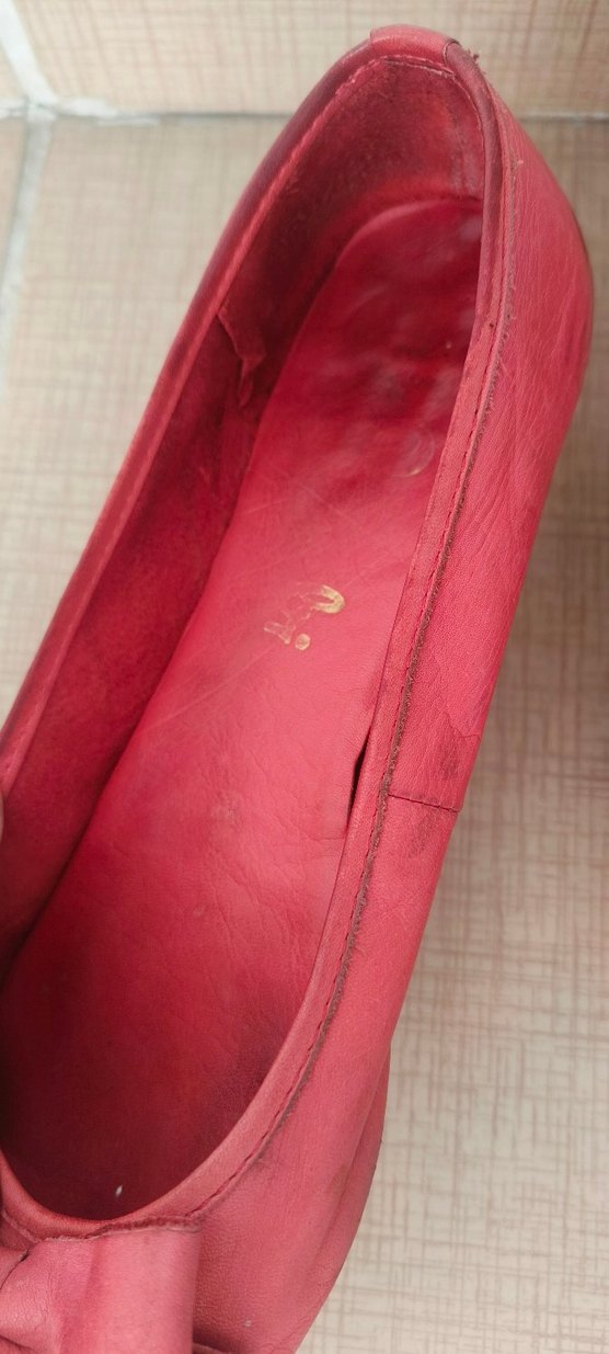 Bambi Fiyonku Gerçek Deri Kırmızı babet - Görsel 4