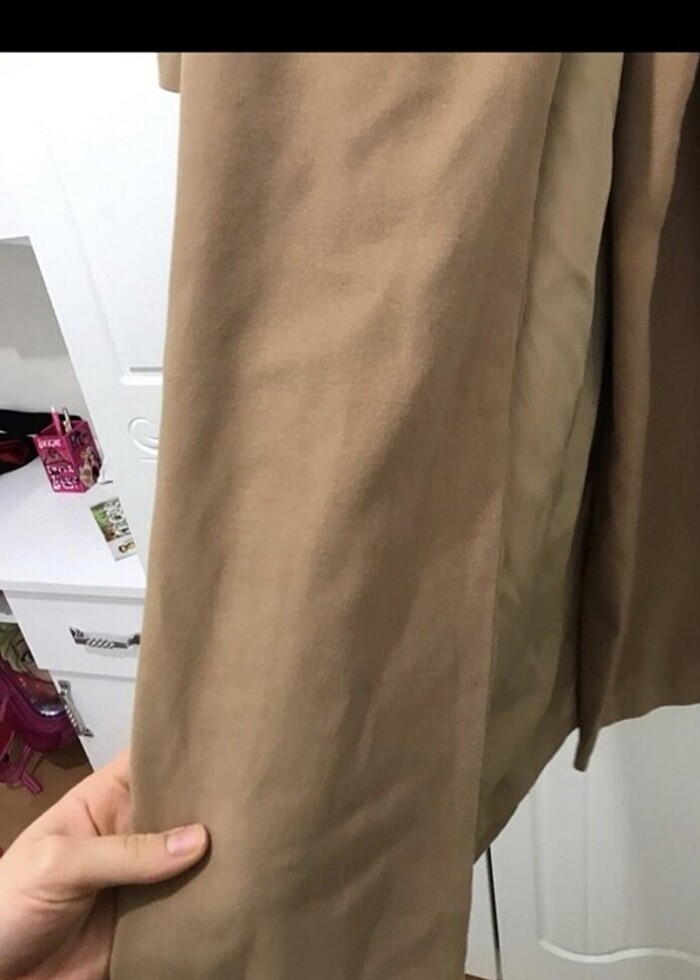 Camel uzun kuşaklı şapkalı manto bornoz model kaban - Görsel 5