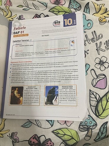  Beden Eis yayınları 10. Sınıf felsefe ders anlatım föyü