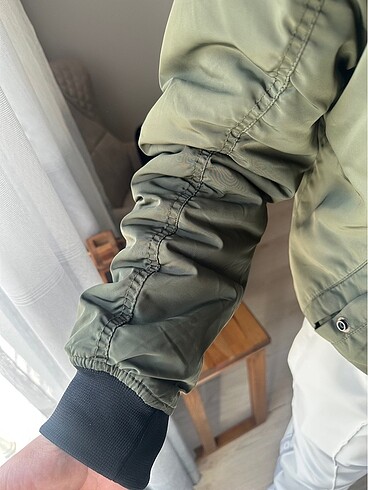 xl Beden haki Renk Pull and bear bomber ceket, erkek mont