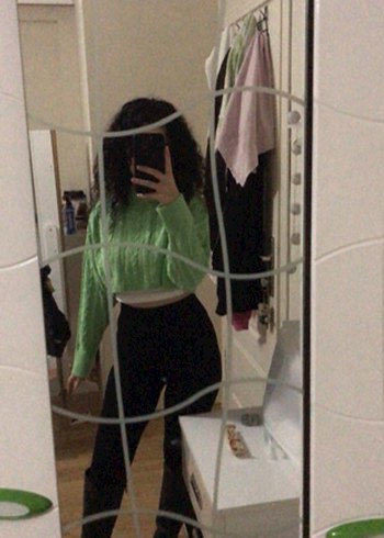 Yeşil Transparan Balıkçı Yaka Kadın Triko - Görsel 2