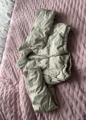 Beyaz Deri Şişme Kadın Ceket - Görsel 2