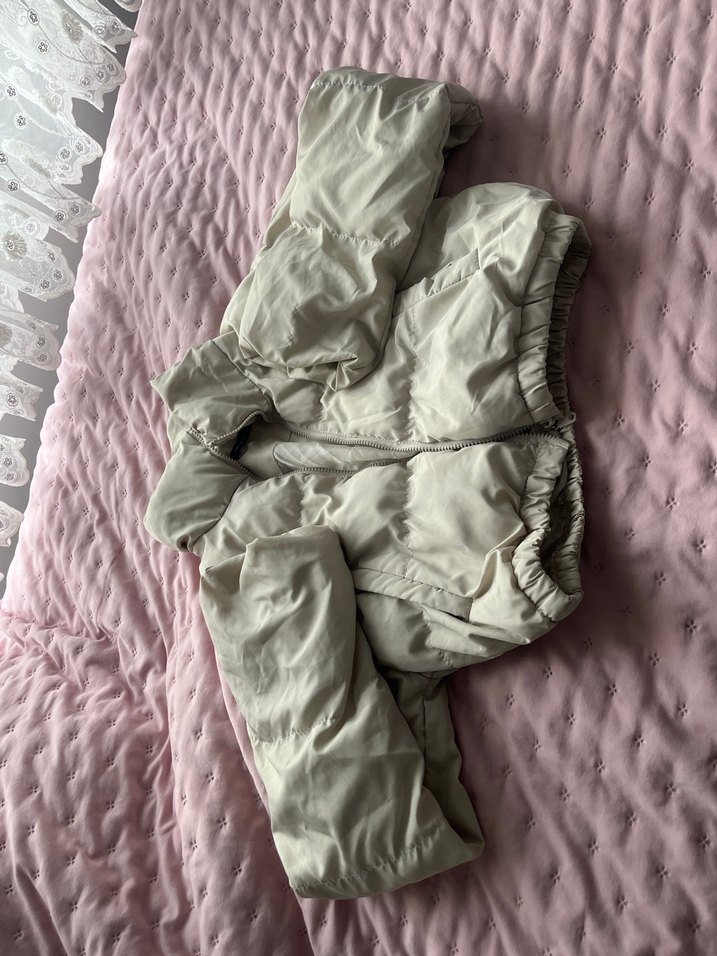 Beyaz Deri Şişme Kadın Ceket - Görsel 2